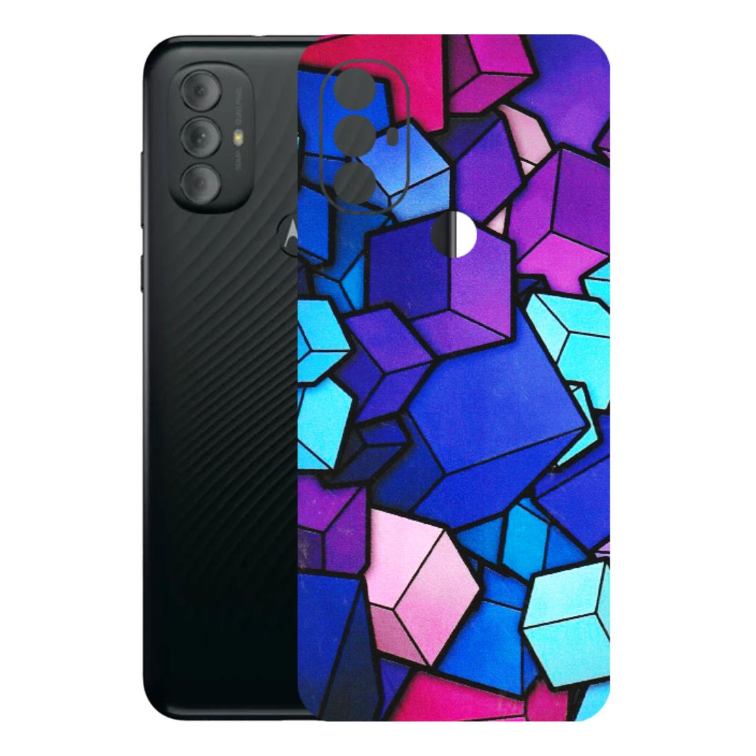 Motorola Phone Skins (All Models) - Cube Doodle - 3D Embossed Finish (L-141) Motorola Moto G Power