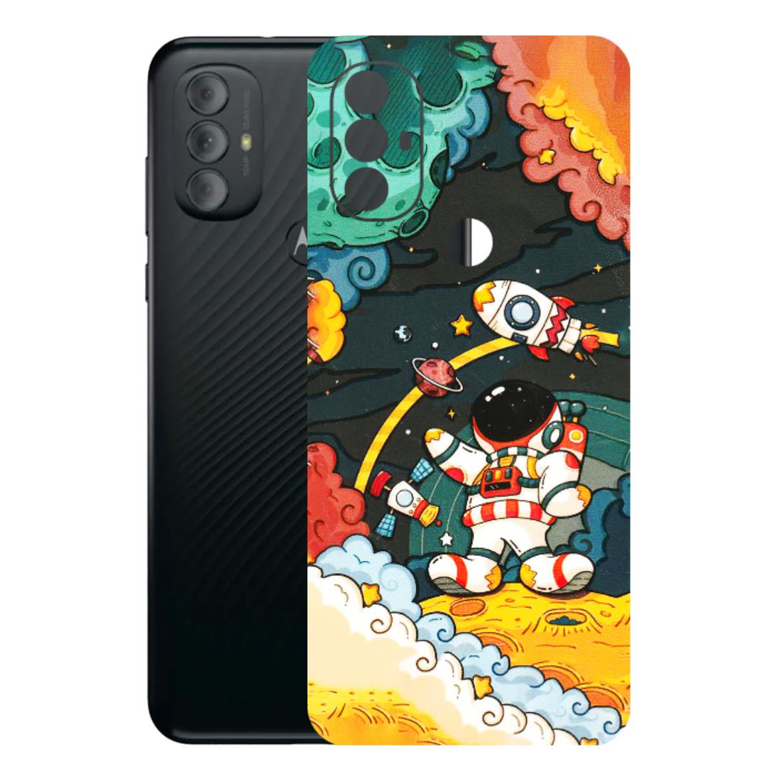 Motorola Phone Skins (All Models) - Astronauts & Spaceship - 3D Embossed Finish (L-145) Motorola Moto G Power