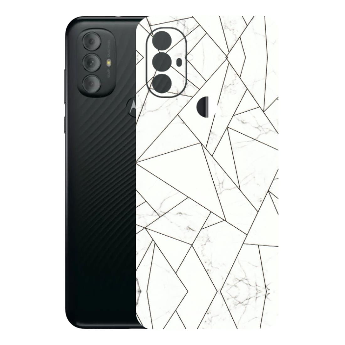 Motorola Phone Skins (All Models) - Luxury White Marble Effect - 3D Embossed Finish (L-168) Motorola Moto G Power