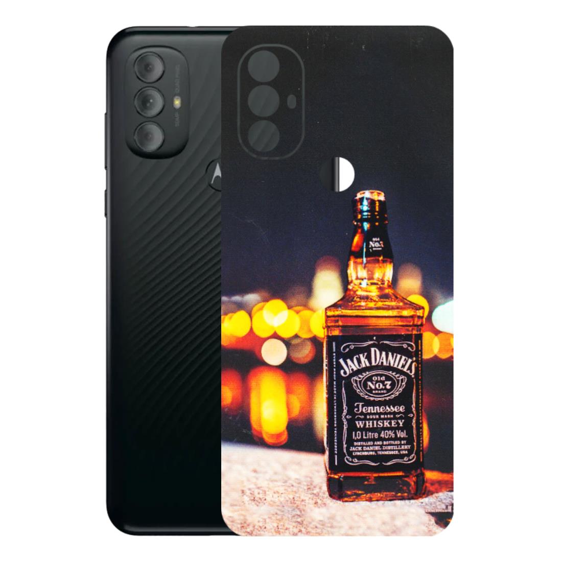 Motorola Phone Skins (All Models) - JD Whiskey Bottle - 3D Embossed Finish (L-20) Motorola Moto G Power