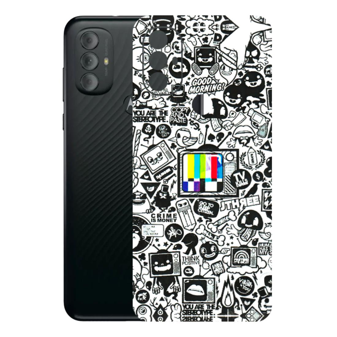 Motorola Phone Skins (All Models) - Doodles Positive Art - 3D Embossed Finish (L-263) Motorola Moto G Power