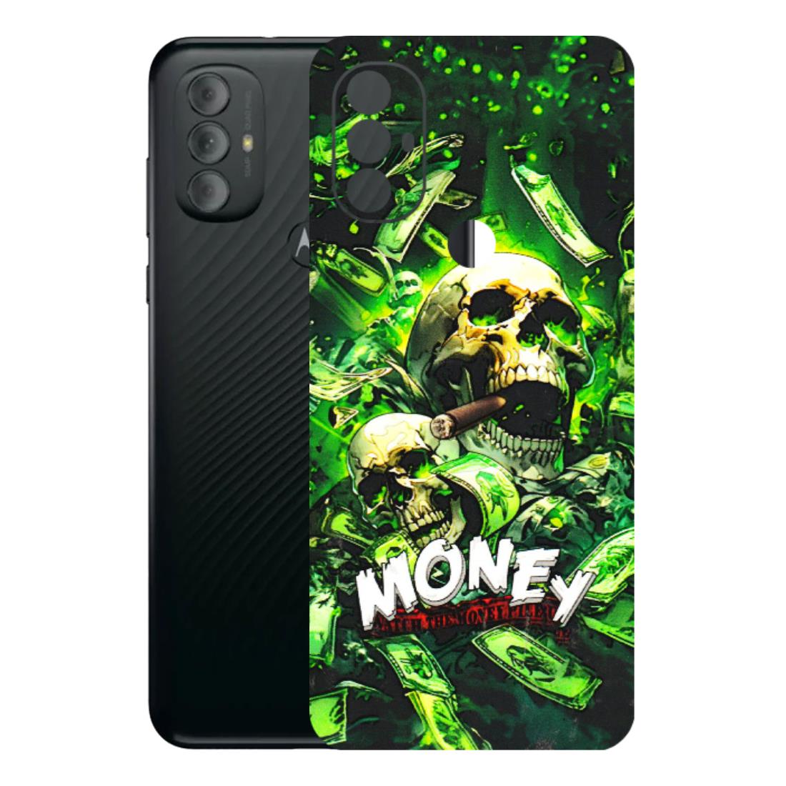 Motorola Phone Skins (All Models) - Skull Money - 3D Embossed Finish (L-303) Motorola Moto G Power