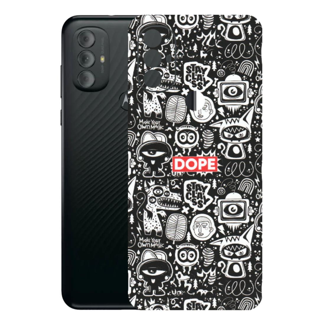 Motorola Phone Skins (All Models) - Dope Stay Classy Black Doodles - Matte Finish (M-126) Motorola Moto G Power
