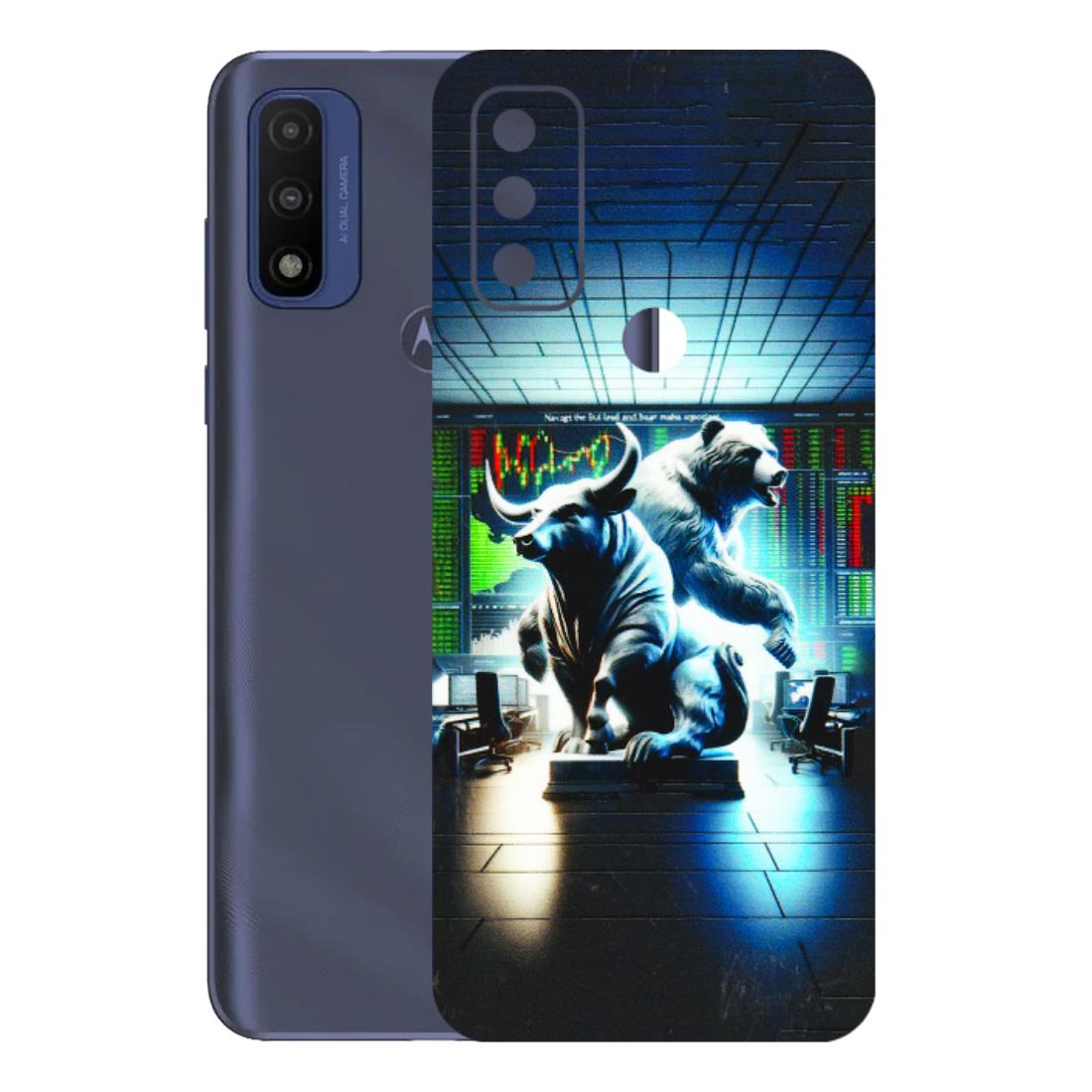 Motorola Phone Skins (All Models) - Stock Market Sensex Bear vs Bulls - 3D Embossed Finish (L-15) Motorola Moto G Pure