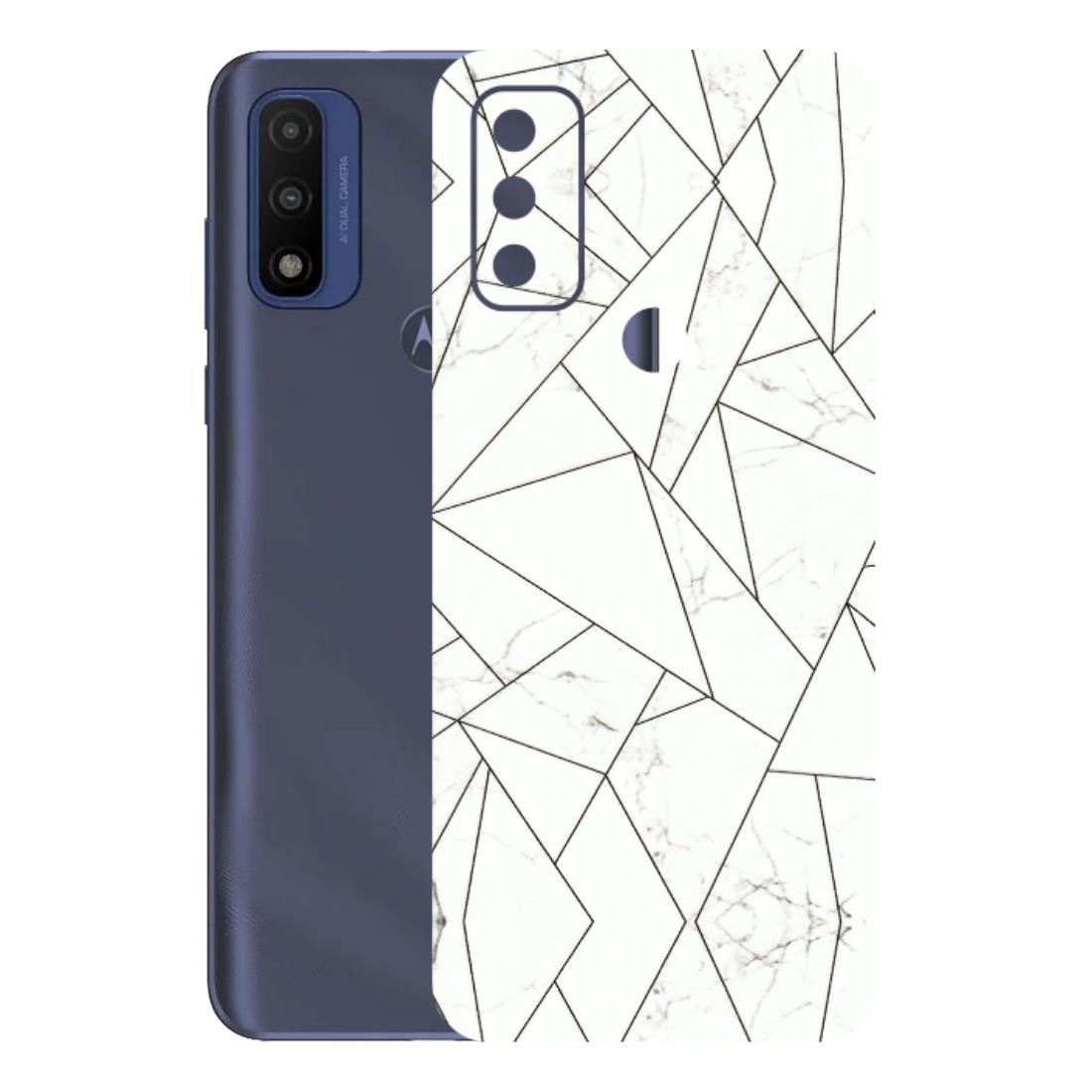 Motorola Phone Skins (All Models) - Luxury White Marble Effect - 3D Embossed Finish (L-168) Motorola Moto G Pure