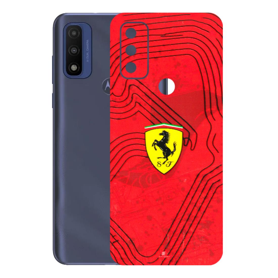 Motorola Phone Skins (All Models) - Red Ferrari Logo Stylish - 3D Embossed Finish (L-238) Motorola Moto G Pure