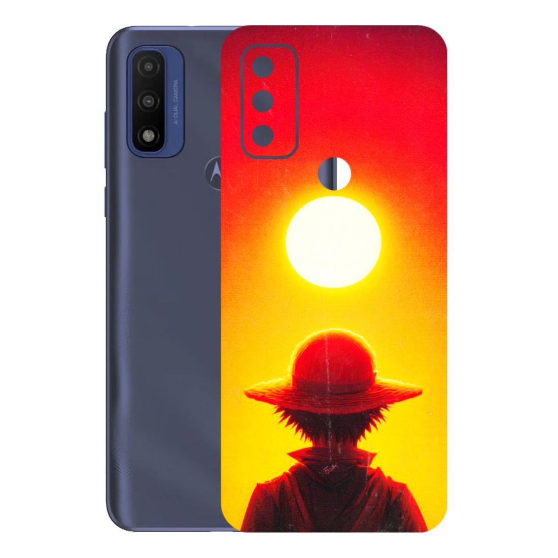 Motorola Phone Skins (All Models) - Cool Sunset With Monkey D.Luffy Anime - 3D Embossed Finish (L-329) Motorola Moto G Pure