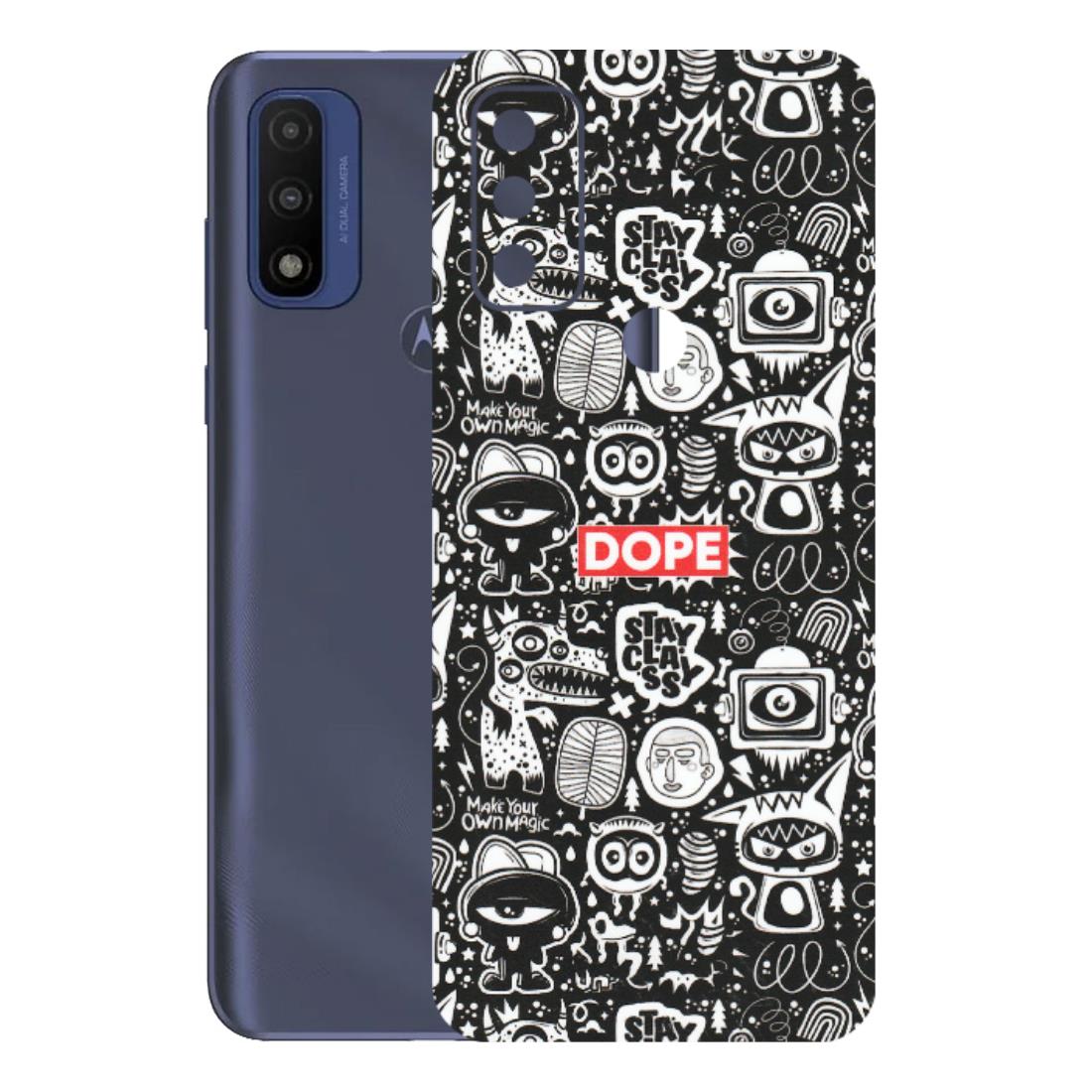 Motorola Phone Skins (All Models) - Dope Stay Classy Black Doodles - Matte Finish (M-126) Motorola Moto G Pure