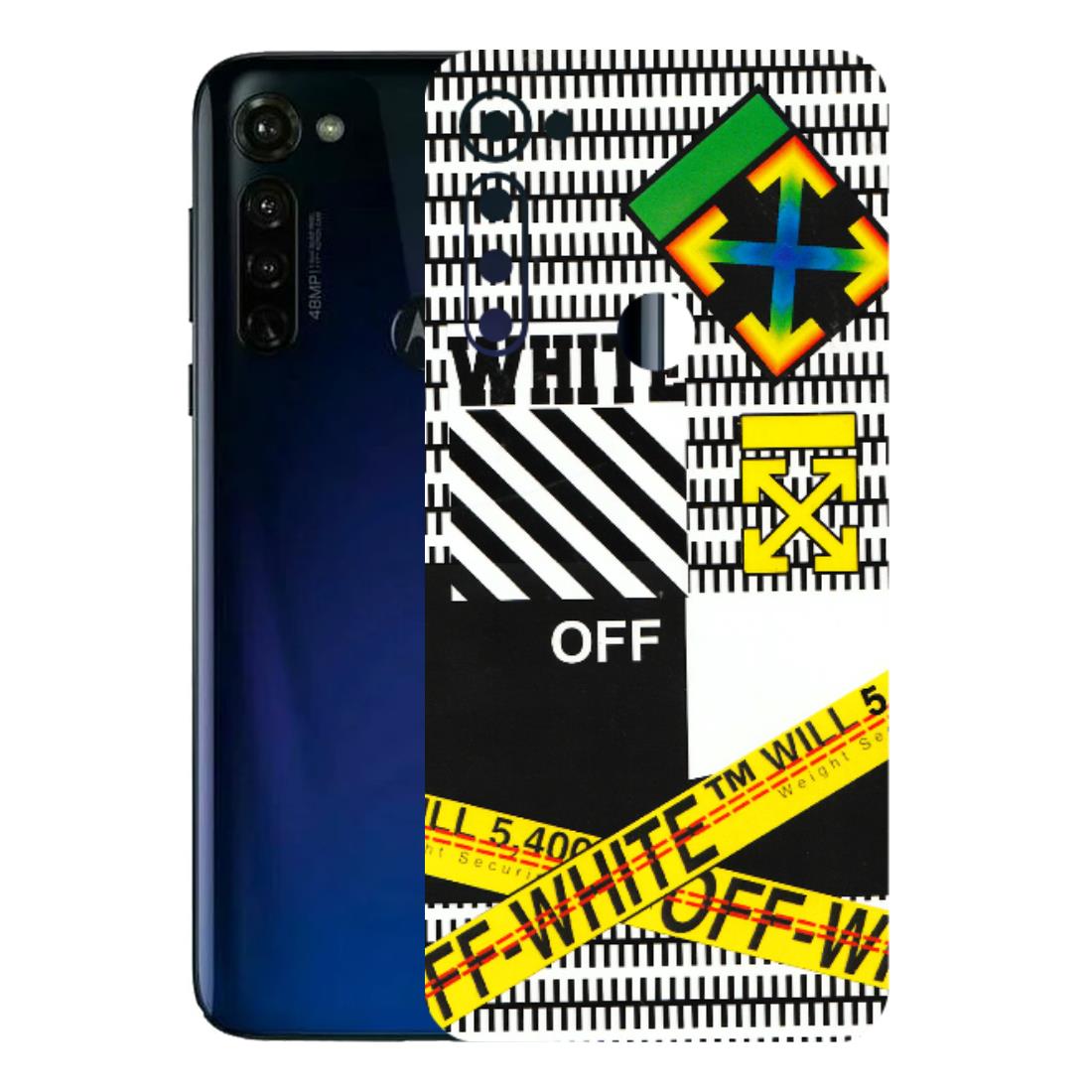 Motorola Phone Skins (All Models) - White Off Abstract - 3D Embossed Finish (L-172) Motorola Moto G Stylus