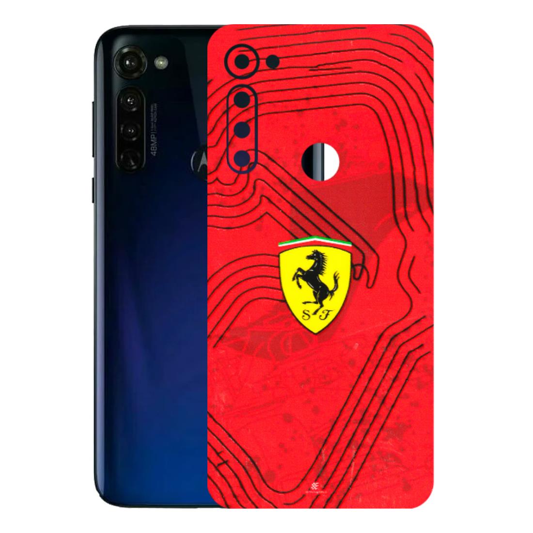 Motorola Phone Skins (All Models) - Red Ferrari Logo Stylish - 3D Embossed Finish (L-238) Motorola Moto G Stylus