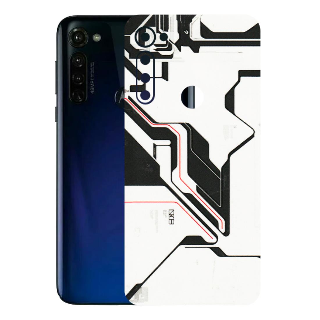 Motorola Phone Skins (All Models) - White Techy Logo - 3D Embossed Finish (L-312) Motorola Moto G Stylus