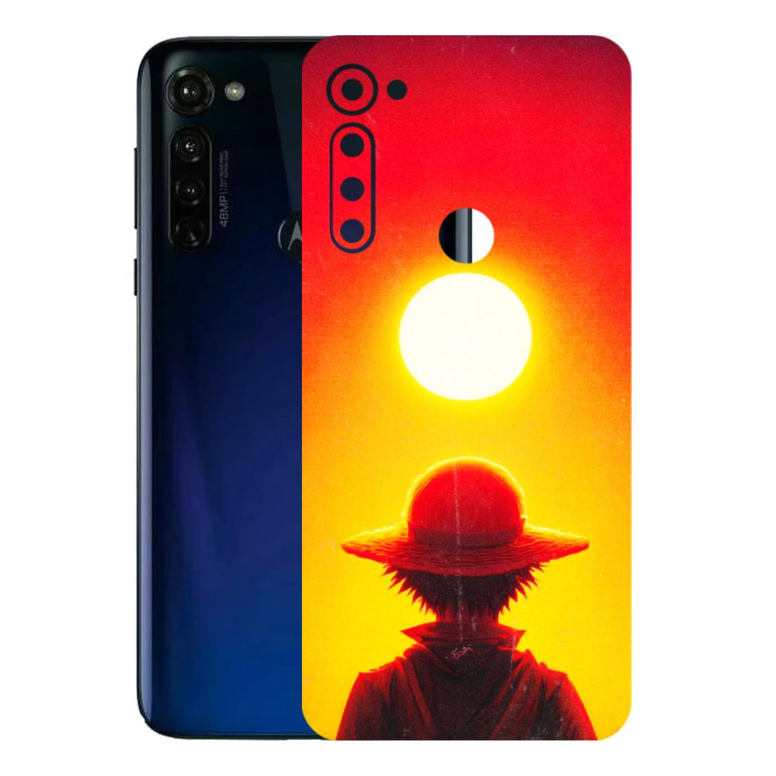 Motorola Phone Skins (All Models) - Cool Sunset With Monkey D.Luffy Anime - 3D Embossed Finish (L-329) Motorola Moto G Stylus