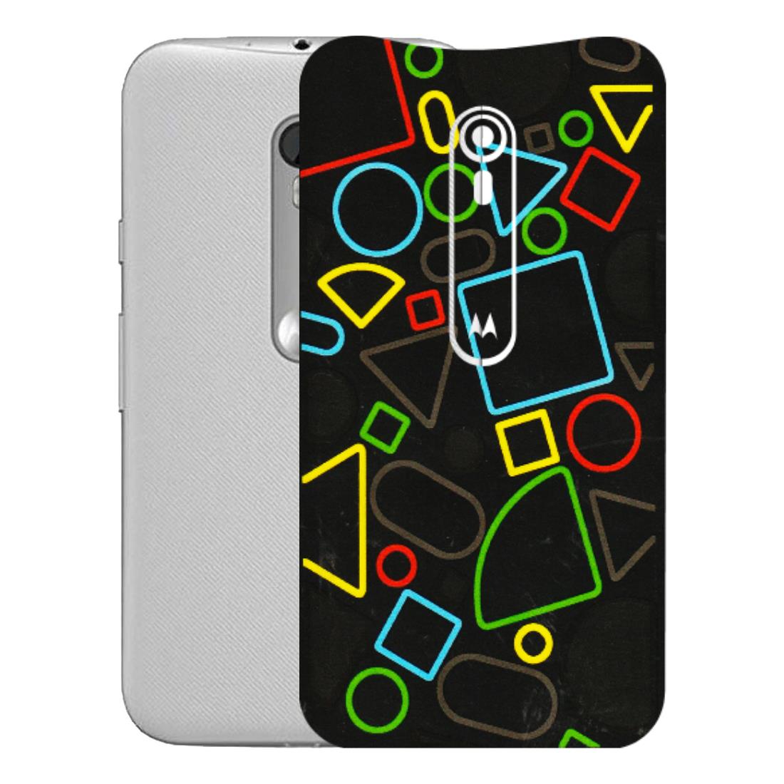 Motorola Phone Skins (All Models) - Black Shapes - 3D Embossed Finish (L-131) Motorola Moto G Turbo
