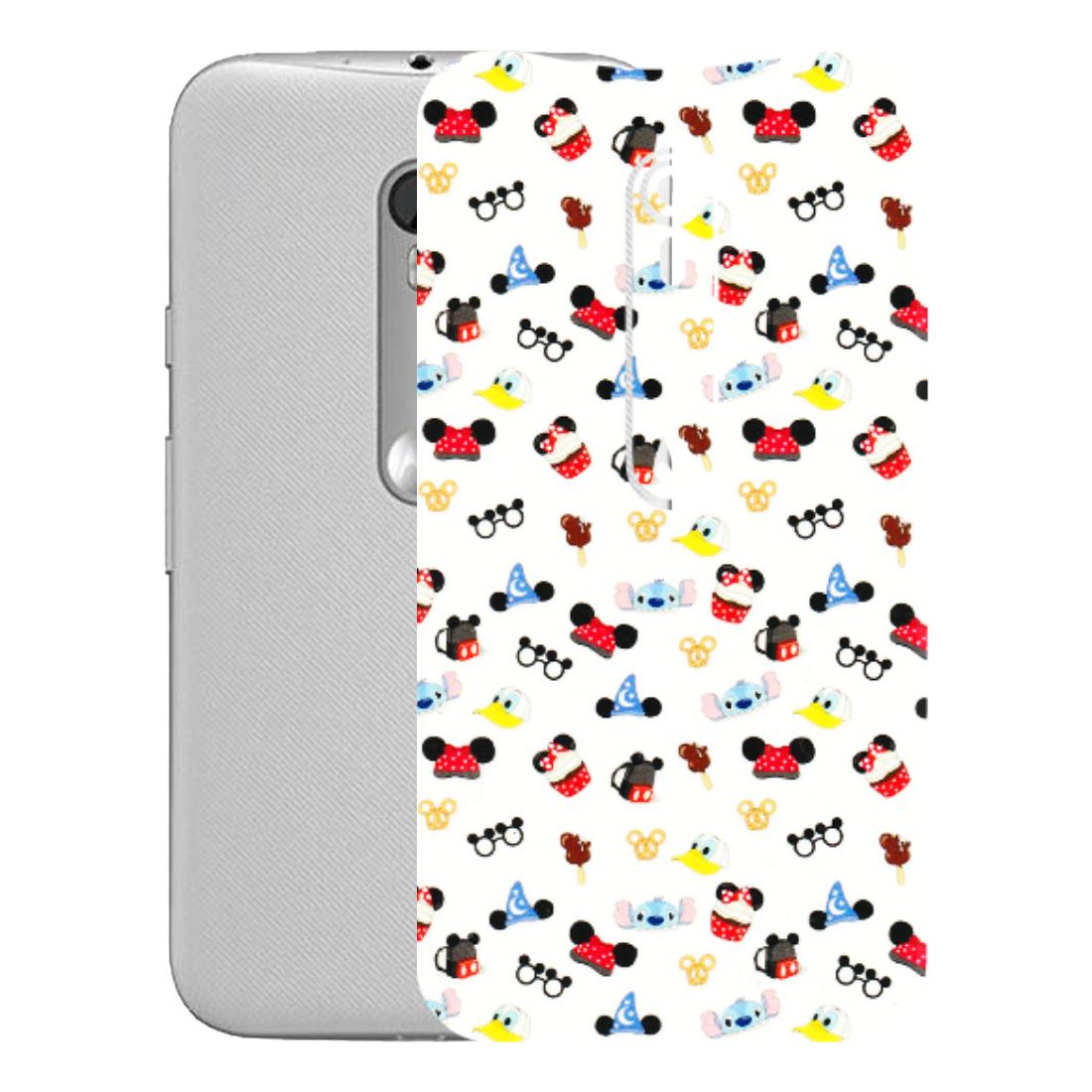 Motorola Phone Skins (All Models) - Minnie Mouse & Donald Doodles s - 3D Embossed Finish (L-194) Motorola Moto G Turbo
