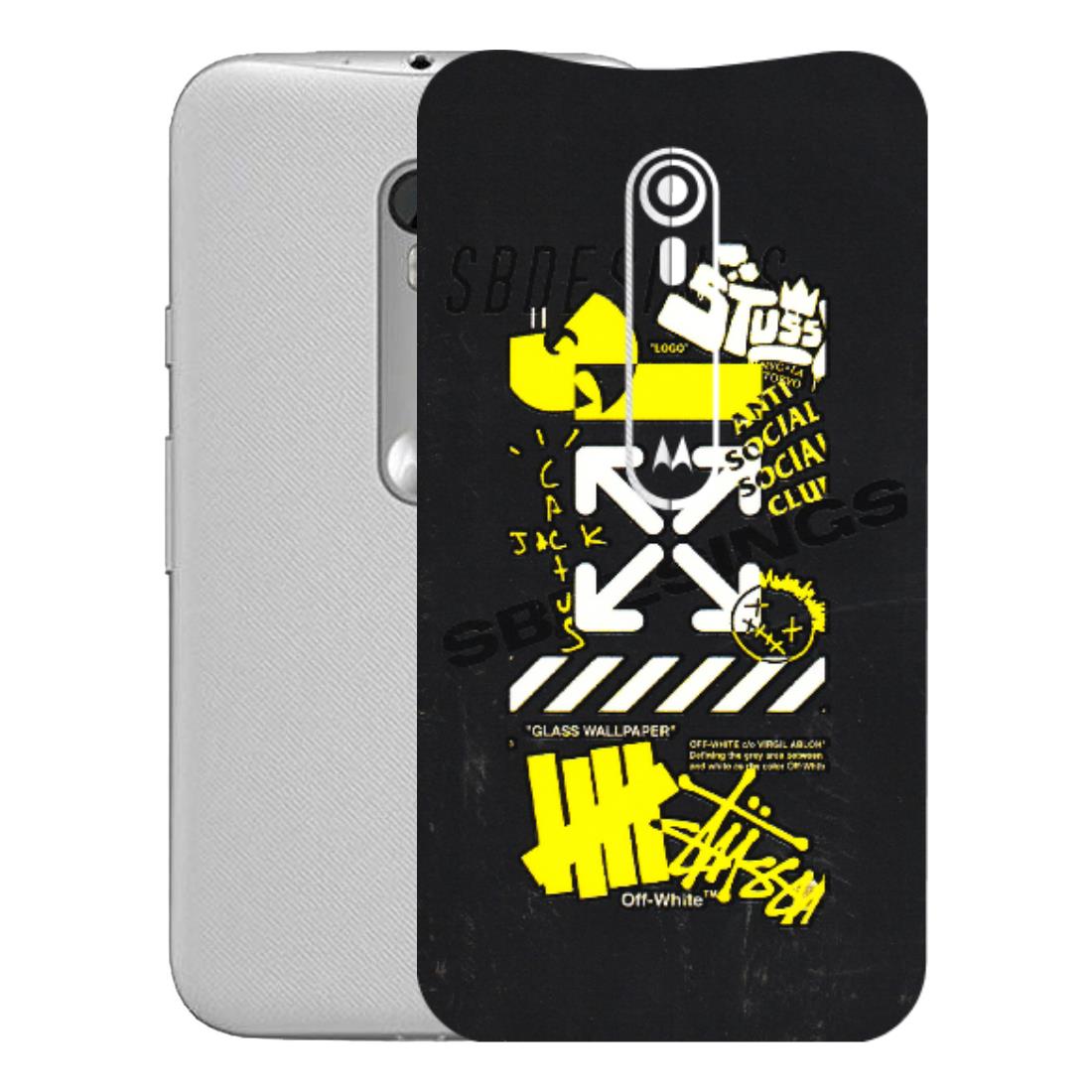 Motorola Phone Skins (All Models) - Anti Social Graffiti - 3D Embossed Finish (L-198) Motorola Moto G Turbo