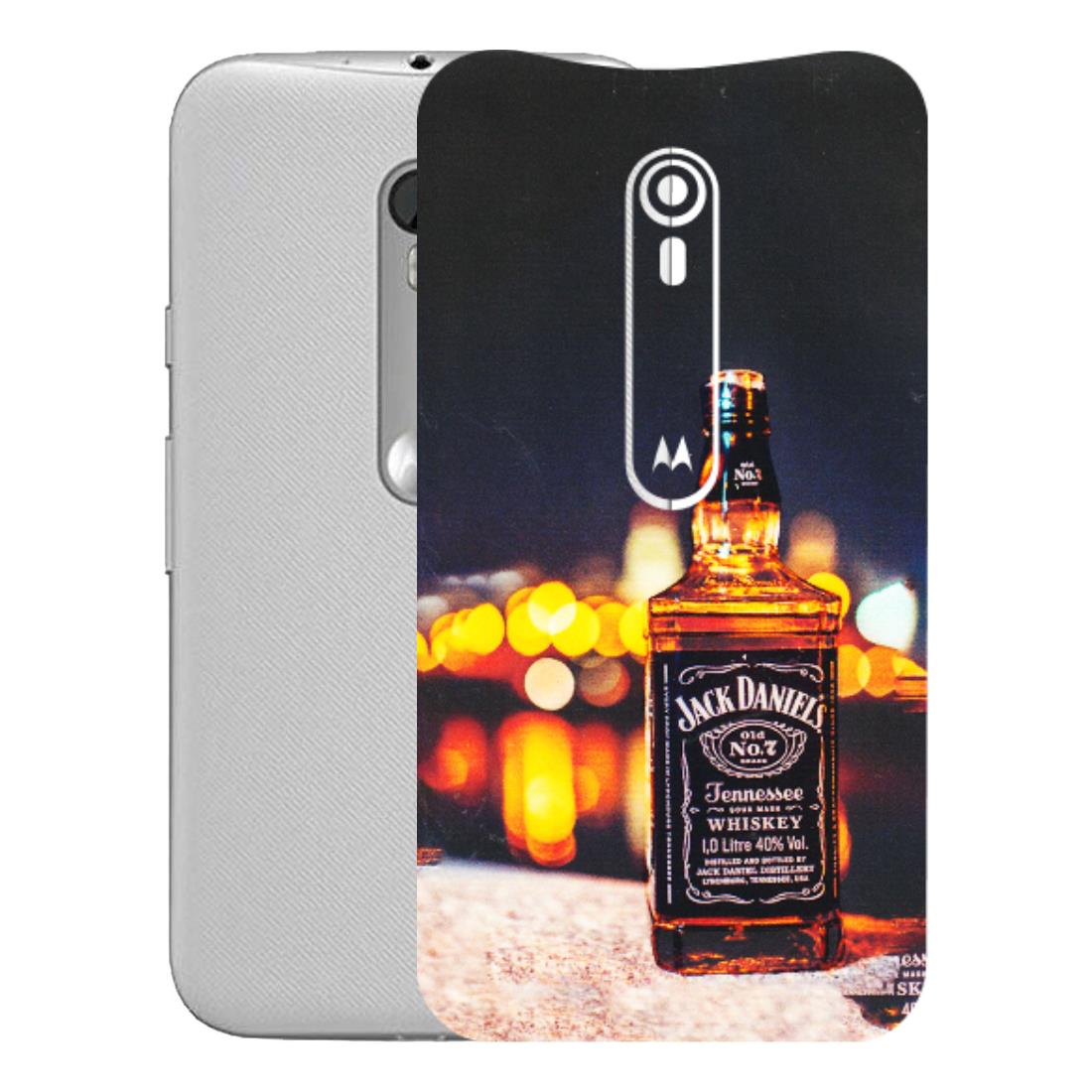 Motorola Phone Skins (All Models) - JD Whiskey Bottle - 3D Embossed Finish (L-20) Motorola Moto G Turbo