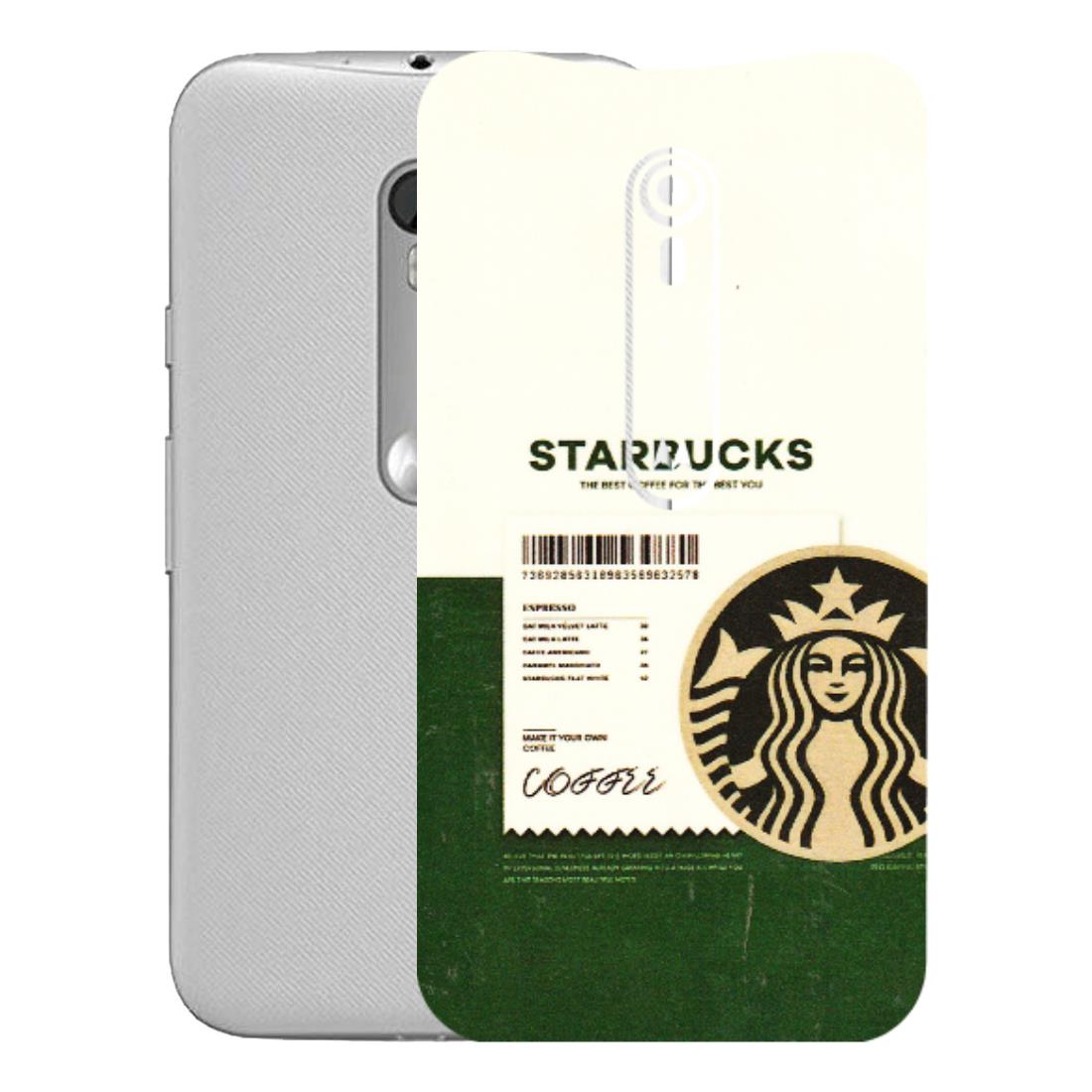Motorola Phone Skins (All Models) - Starbucks Barcode - 3D Embossed Finish (L-308) Motorola Moto G Turbo