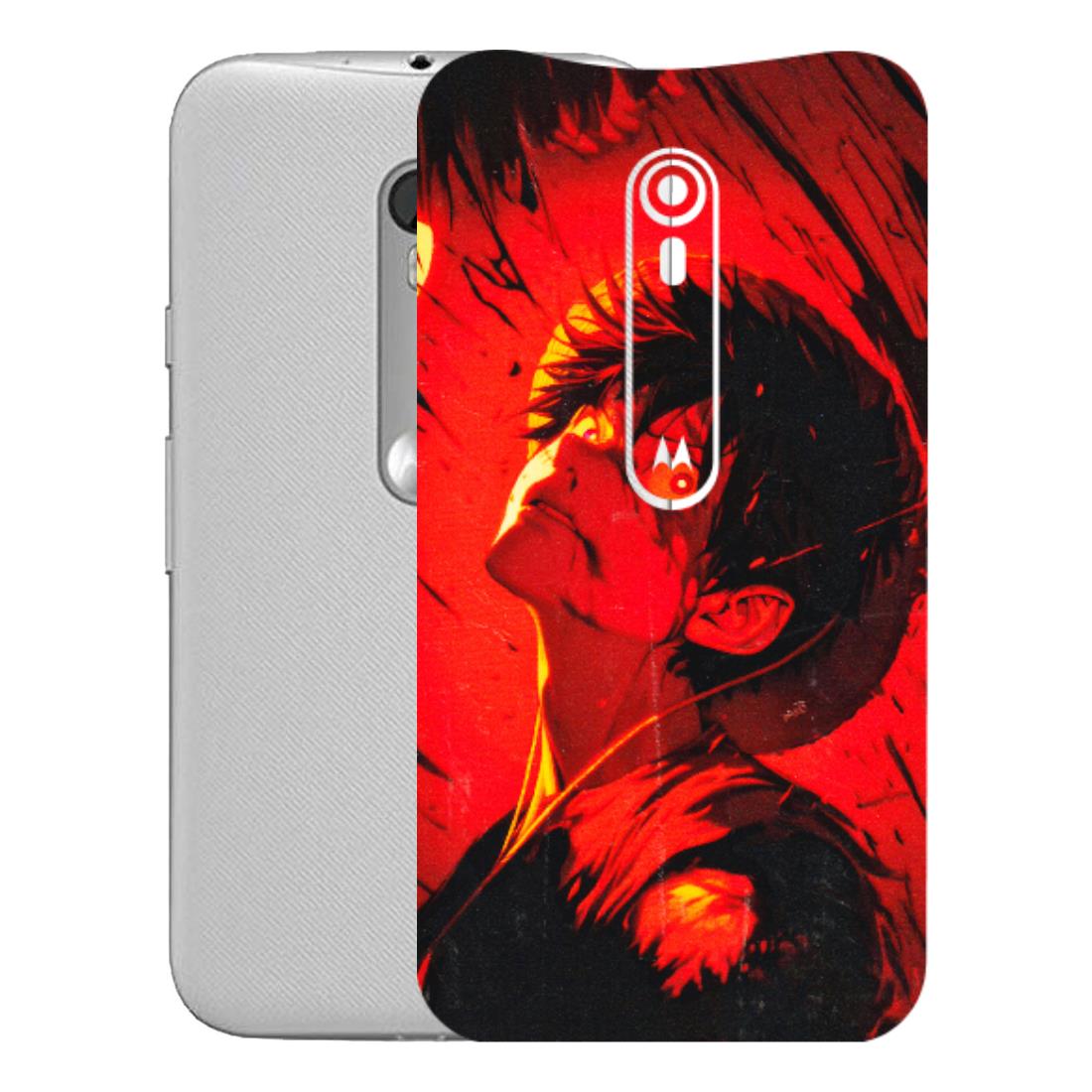 Motorola Phone Skins (All Models) - D.Luffy Power Up One Piece Anime - 3D Embossed Finish (L-326) Motorola Moto G Turbo