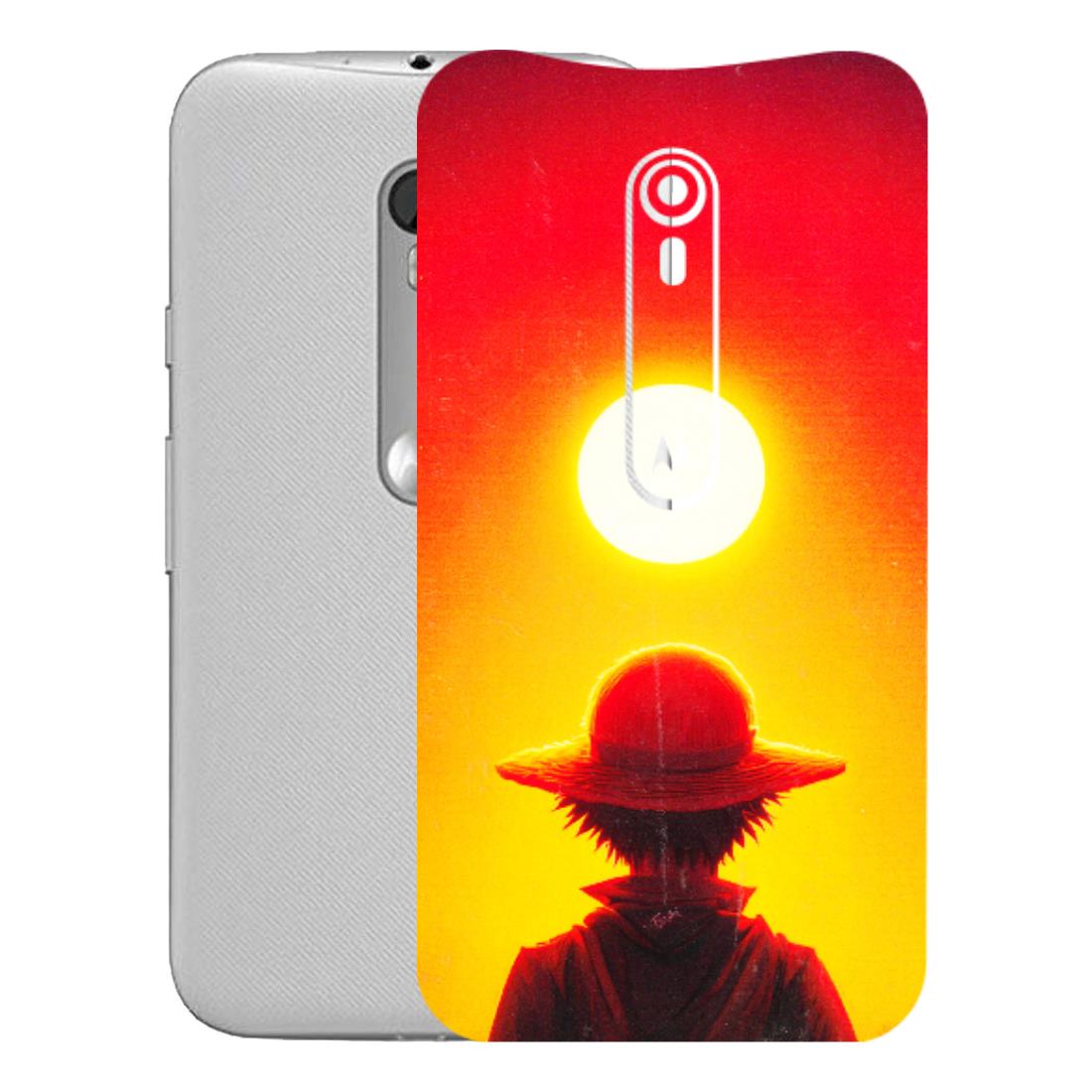 Motorola Phone Skins (All Models) - Cool Sunset With Monkey D.Luffy Anime - 3D Embossed Finish (L-329) Motorola Moto G Turbo