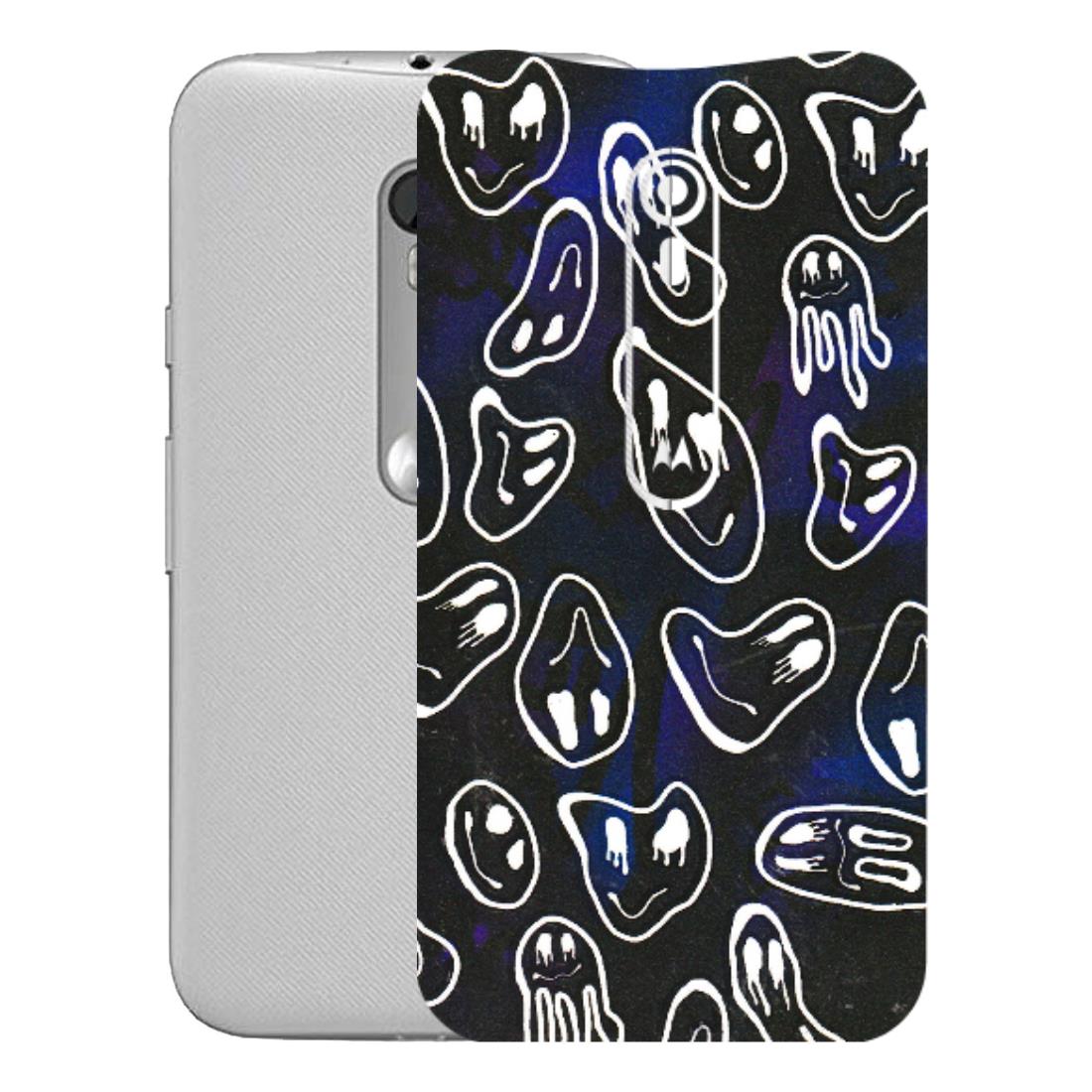 Motorola Phone Skins (All Models) - Distorted Smileys - 3D Embossed Finish (L-92) Motorola Moto G Turbo