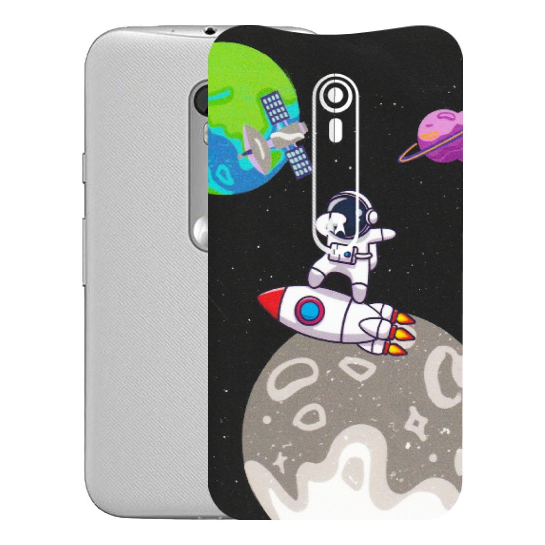 Motorola Phone Skins (All Models) - Astronaut Vibing Toon Running - Matte Finish (M-39) Motorola Moto G Turbo