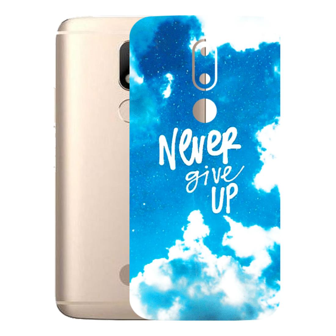 Motorola Phone Skins (All Models) - Never Give Up - 3D Embossed Finish (L-279) Motorola Moto M