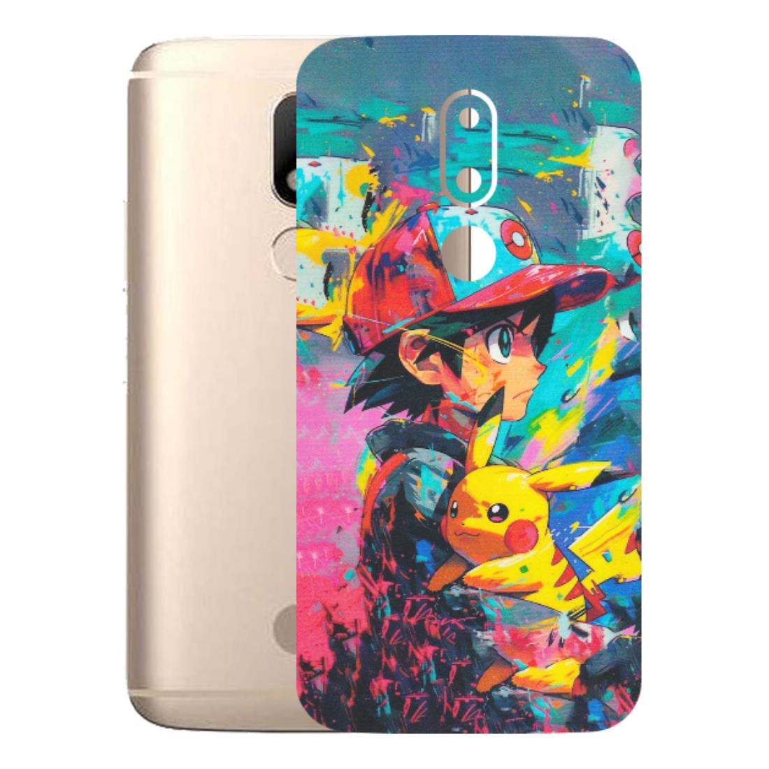 Motorola Phone Skins (All Models) - Ash & Pikachu - Matte Finish (M-26) Motorola Moto M