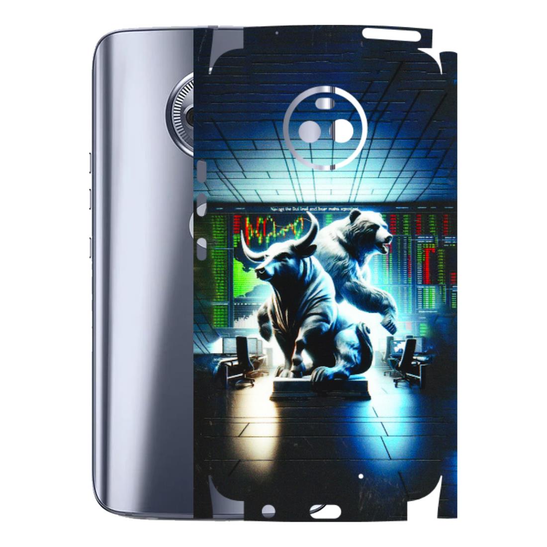 Motorola Phone Skins (All Models) - Stock Market Sensex Bear vs Bulls - 3D Embossed Finish (L-15) Motorola Moto X4