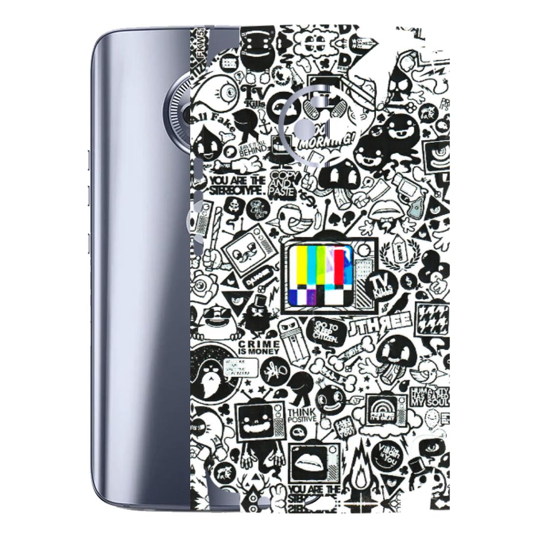 Motorola Phone Skins (All Models) - Doodles Positive Art - 3D Embossed Finish (L-263) Motorola Moto X4