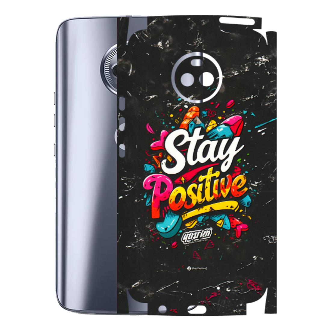 Motorola Phone Skins (All Models) - Stay Positive Black - 3D Embossed Finish (L-31) Motorola Moto X4