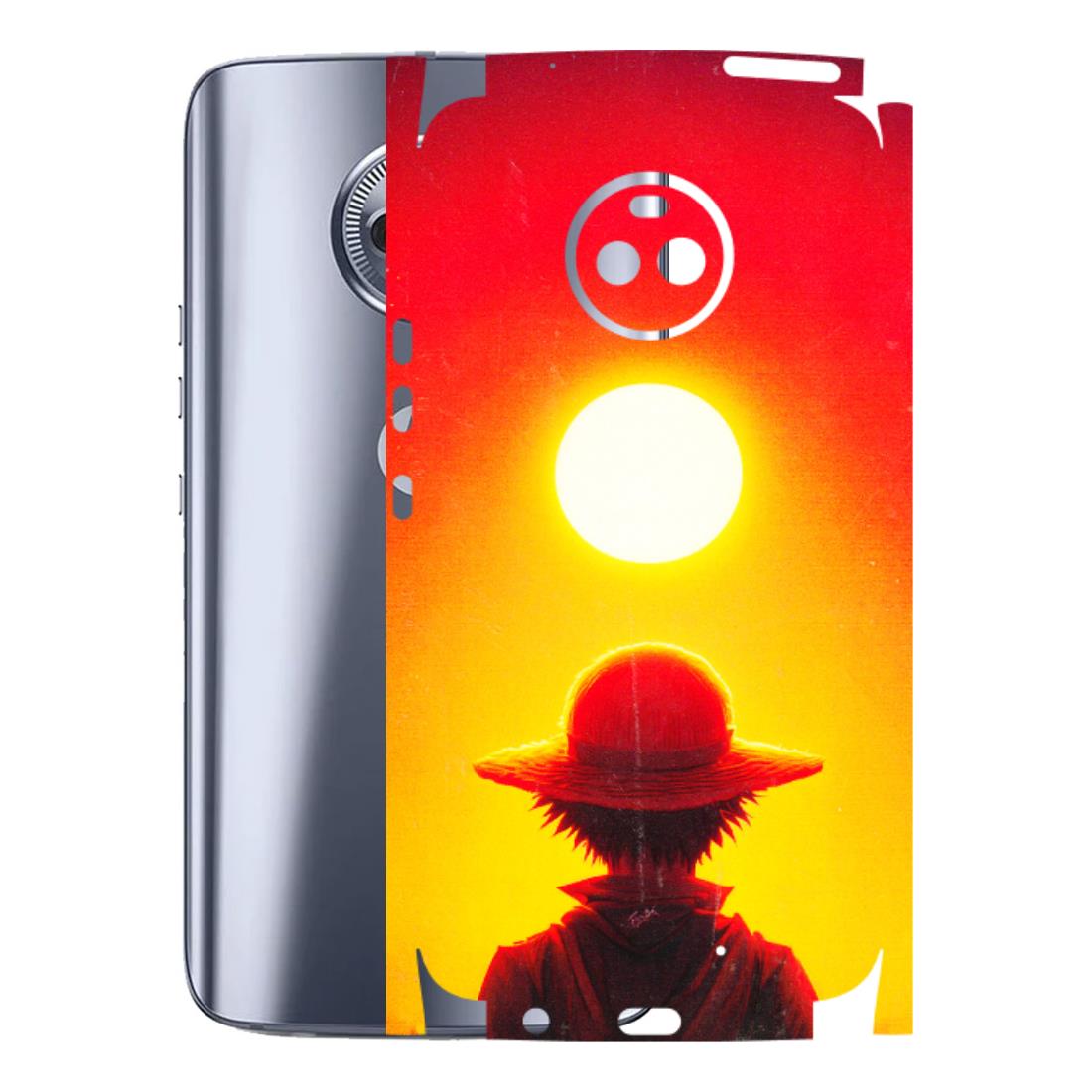 Motorola Phone Skins (All Models) - Cool Sunset With Monkey D.Luffy Anime - 3D Embossed Finish (L-329) Motorola Moto X4