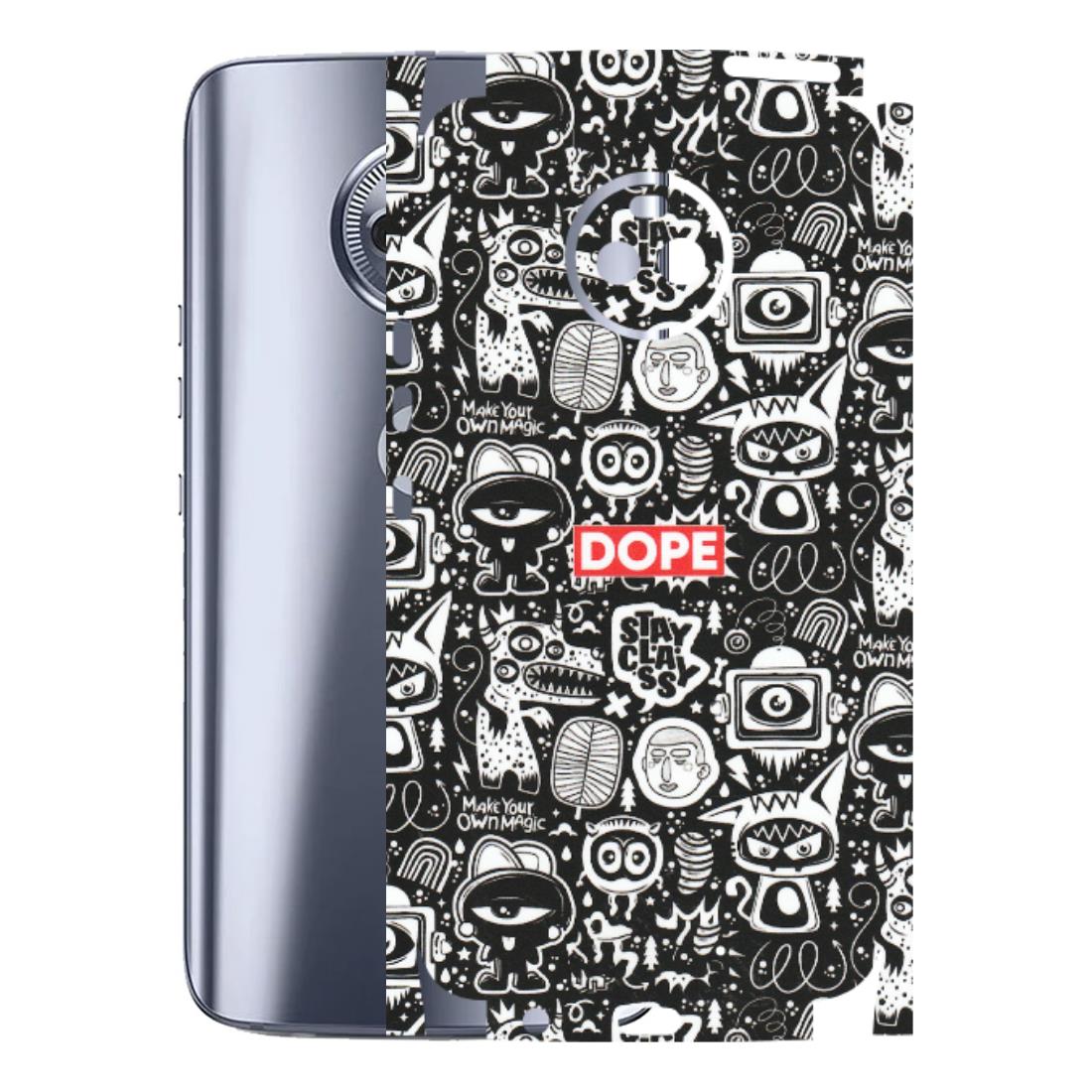 Motorola Phone Skins (All Models) - Dope Stay Classy Black Doodles - Matte Finish (M-126) Motorola Moto X4