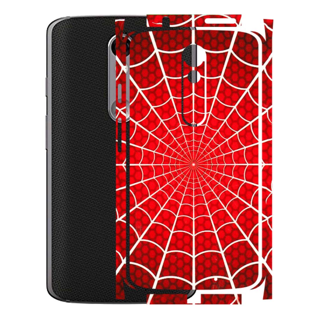 Motorola Phone Skins (All Models) - Classic Spidey Web - 3D Embossed Finish (L-115) Motorola Moto X Force