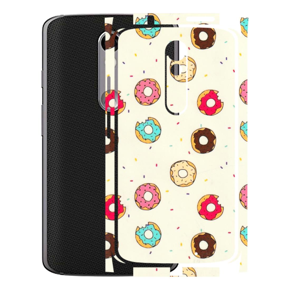 Motorola Phone Skins (All Models) - Mini Donuts Doodle Art - 3D Embossed Finish (L-122) Motorola Moto X Force