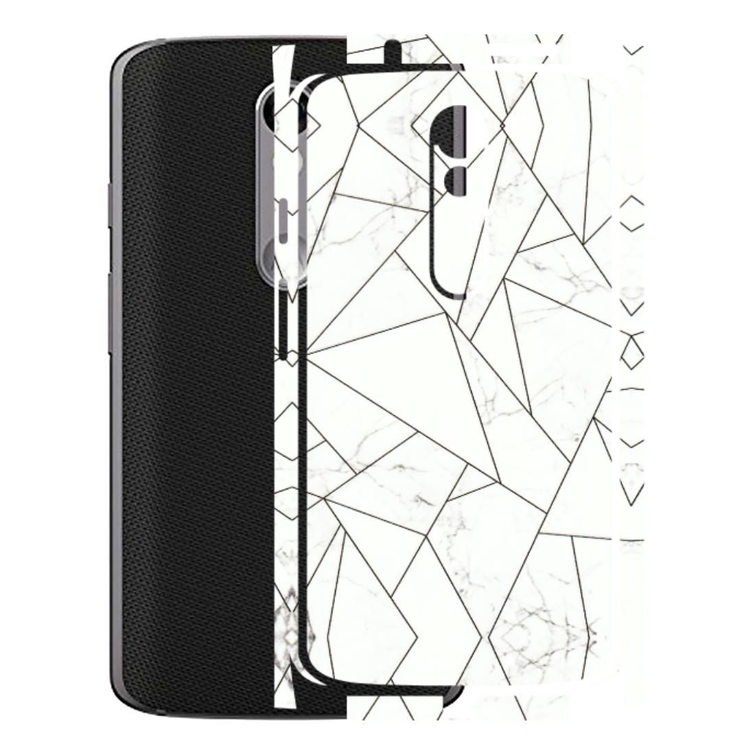 Motorola Phone Skins (All Models) - Luxury White Marble Effect - 3D Embossed Finish (L-168) Motorola Moto X Force