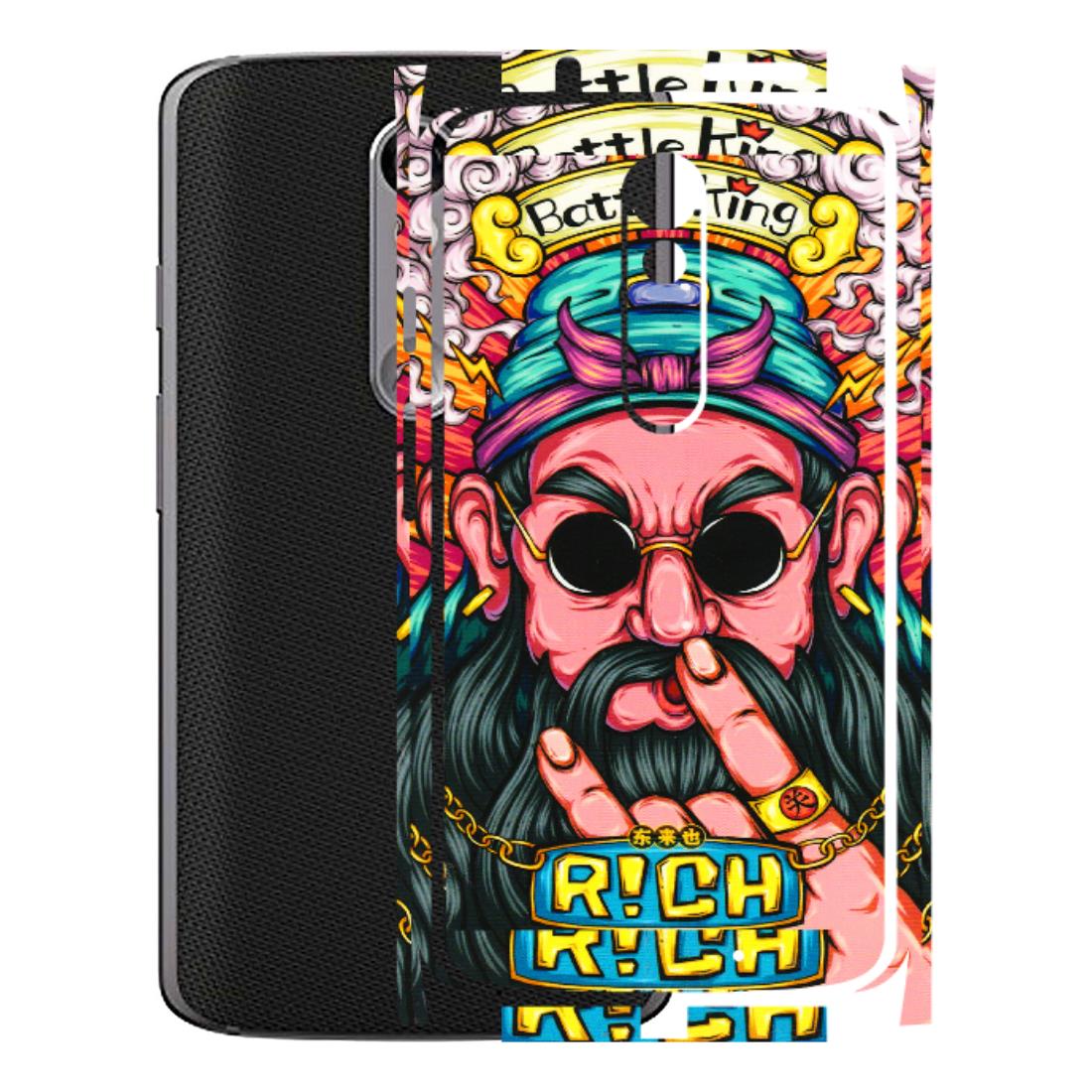 Motorola Phone Skins (All Models) - Battle King Dude Face - 3D Embossed Finish (L-178) Motorola Moto X Force
