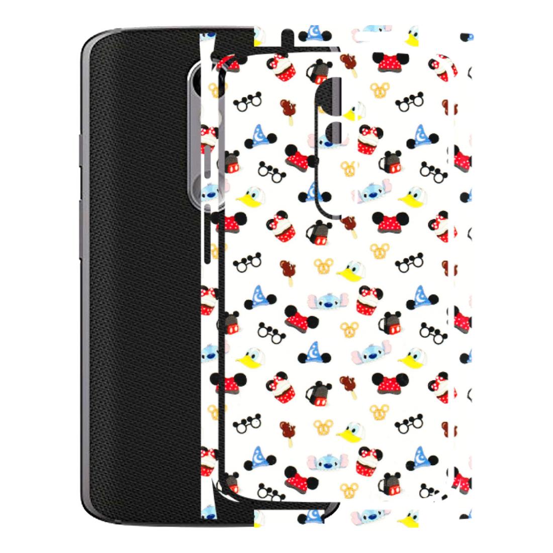 Motorola Phone Skins (All Models) - Minnie Mouse & Donald Doodles s - 3D Embossed Finish (L-194) Motorola Moto X Force