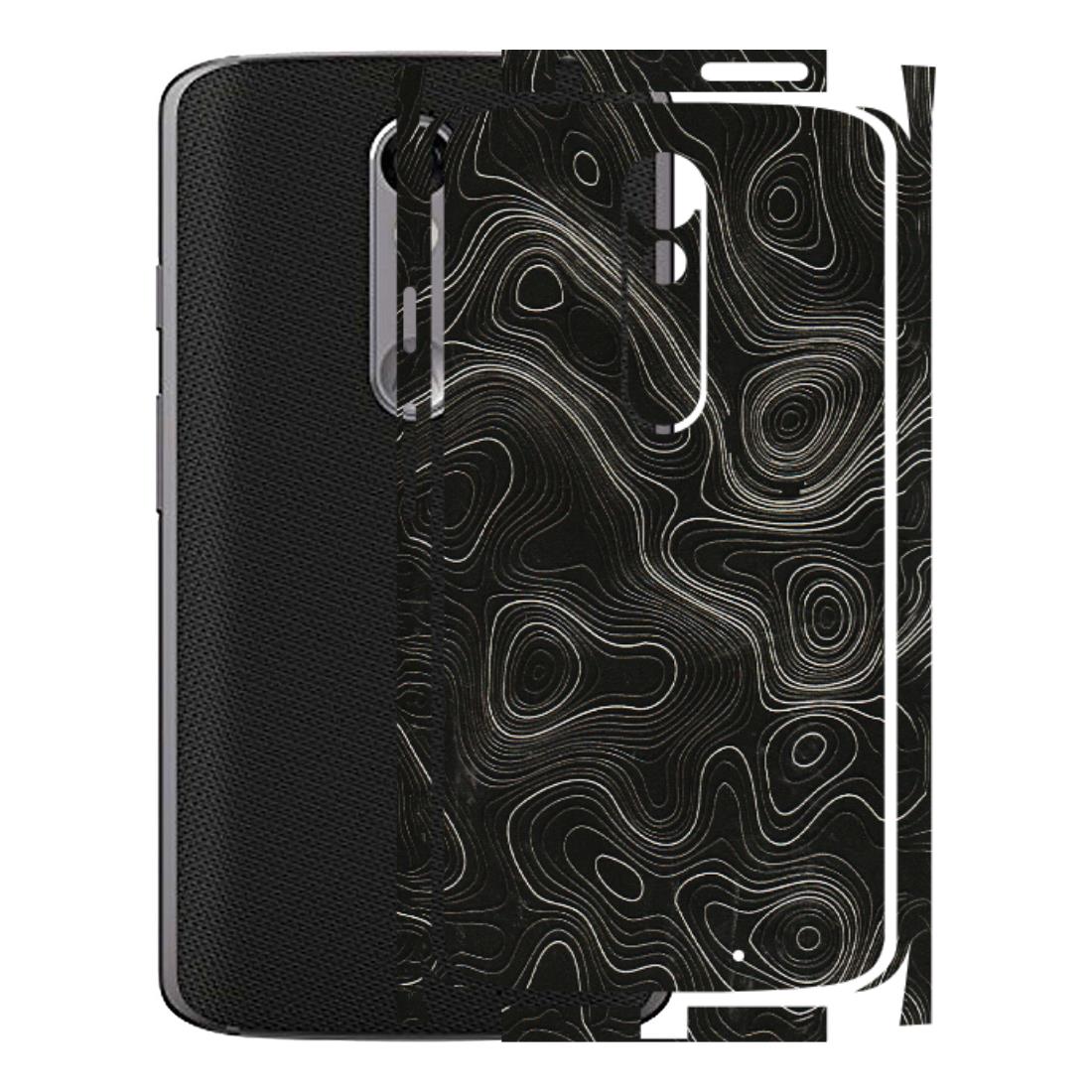 Motorola Phone Skins (All Models) - Black Swirl - 3D Embossed Finish (L-196) Motorola Moto X Force