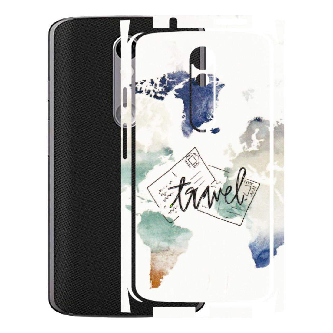 Motorola Phone Skins (All Models) - Travel The World - 3D Embossed Finish (L-232) Motorola Moto X Force