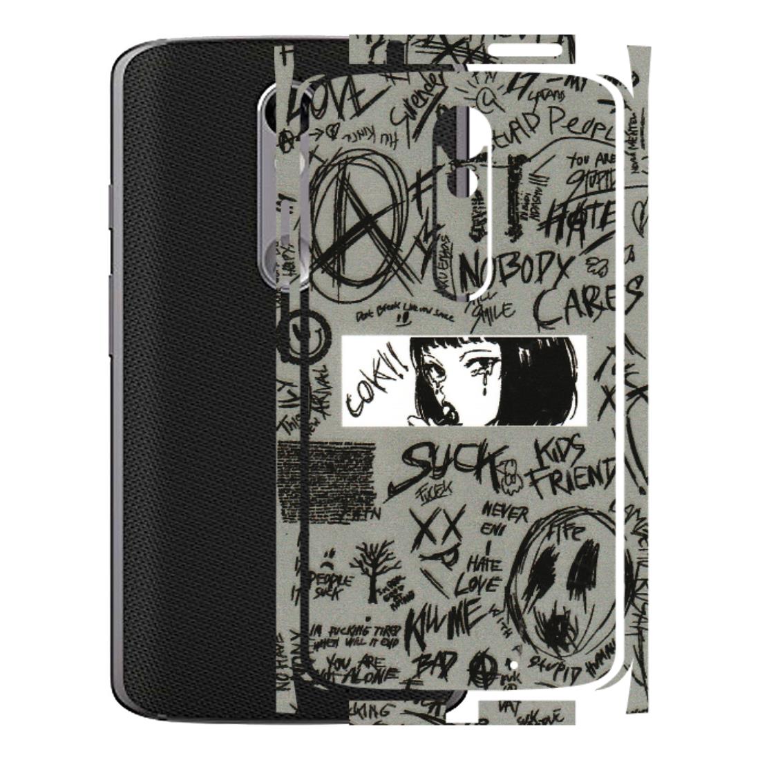 Motorola Phone Skins (All Models) - Never Have Love Anime - 3D Embossed Finish (L-260) Motorola Moto X Force