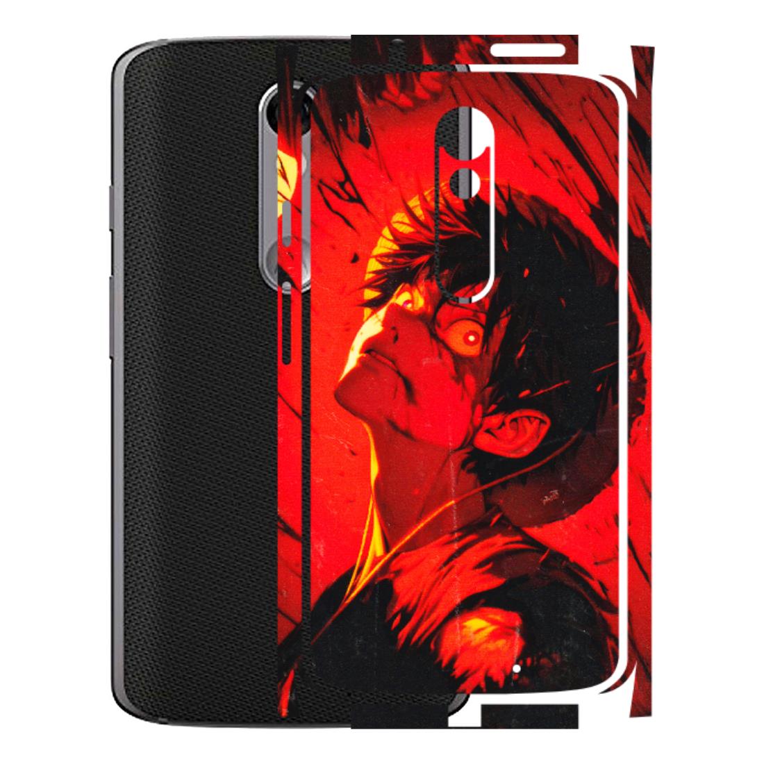 Motorola Phone Skins (All Models) - D.Luffy Power Up One Piece Anime - 3D Embossed Finish (L-326) Motorola Moto X Force