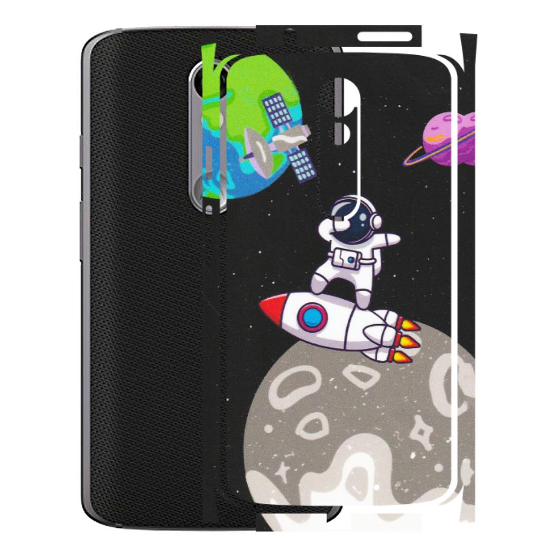 Motorola Phone Skins (All Models) - Astronaut Vibing Toon Running - Matte Finish (M-39) Motorola Moto X Force