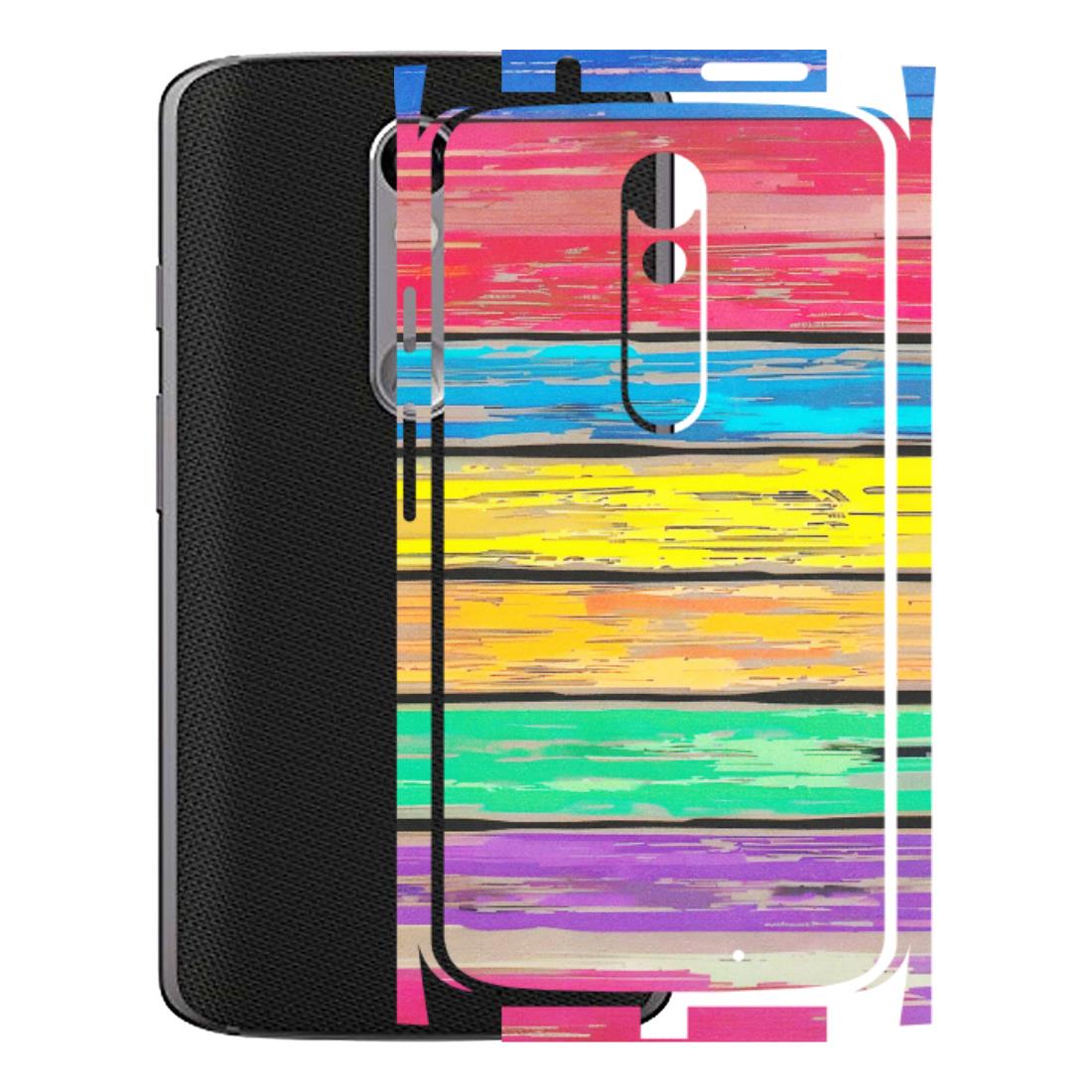 Motorola Phone Skins (All Models) - Multi Colour Wooden Wall - Matte Finish (M-96) Motorola Moto X Force