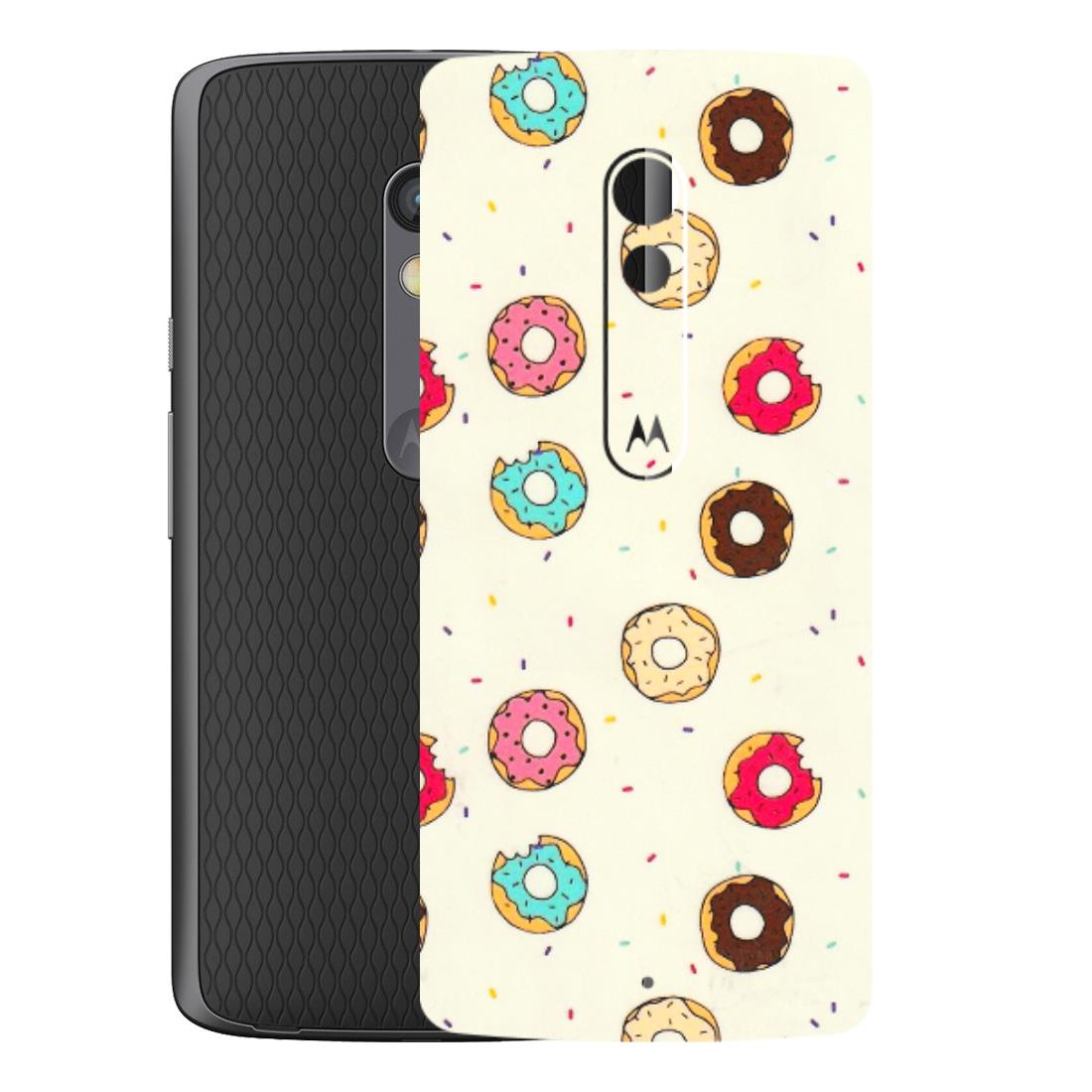 Motorola Phone Skins (All Models) - Mini Donuts Doodle Art - 3D Embossed Finish (L-122) Motorola Moto X Play