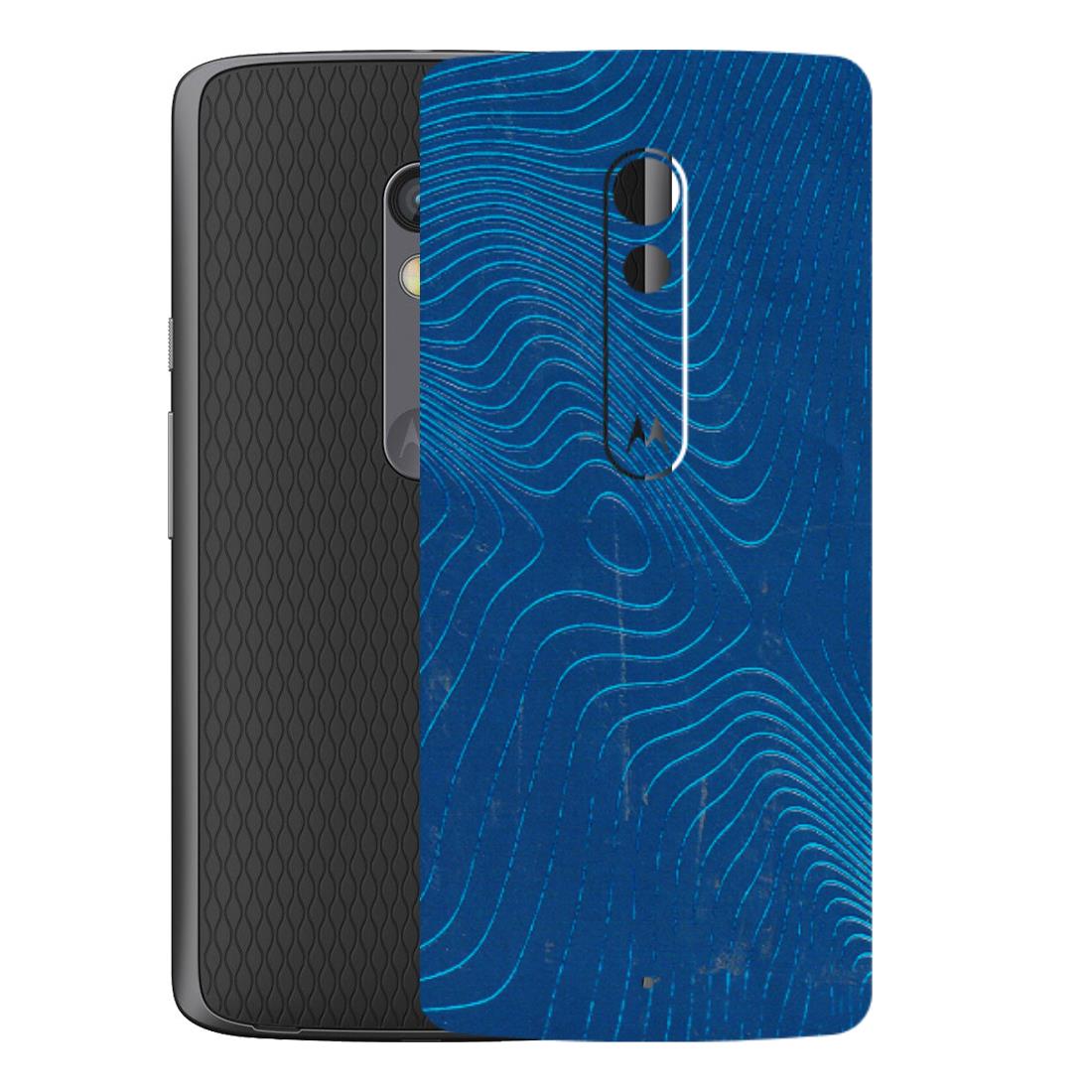 Motorola Phone Skins (All Models) - Abstract Blue Line Map - 3D Embossed Finish (L-272) Motorola Moto X Play