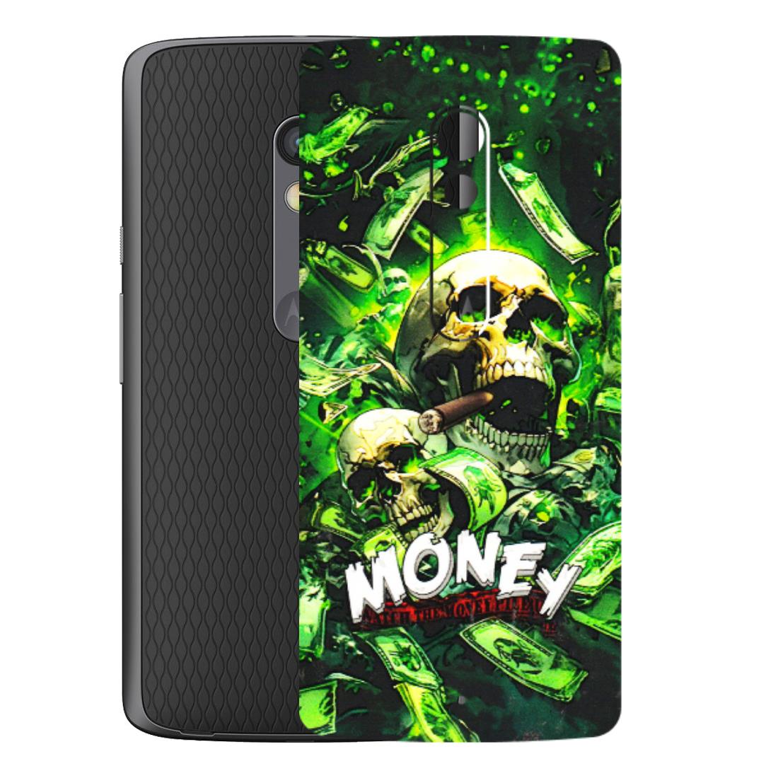 Motorola Phone Skins (All Models) - Skull Money - 3D Embossed Finish (L-303) Motorola Moto X Play