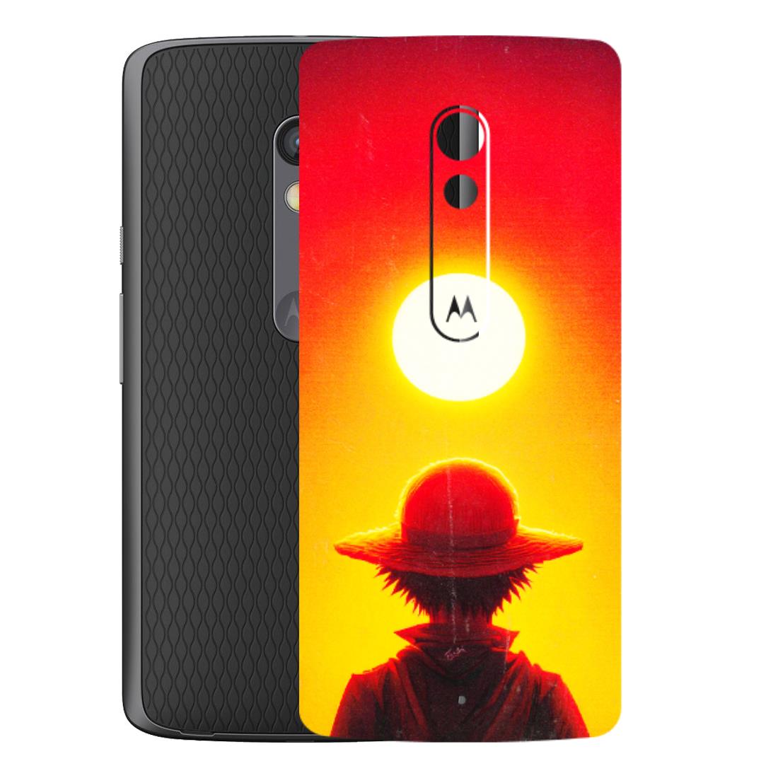 Motorola Phone Skins (All Models) - Cool Sunset With Monkey D.Luffy Anime - 3D Embossed Finish (L-329) Motorola Moto X Play