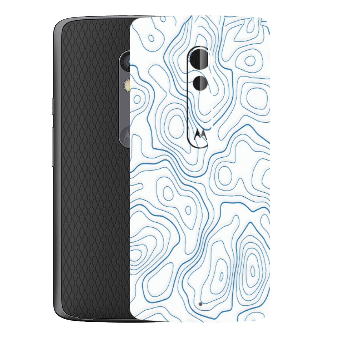 Motorola Phone Skins (All Models) - Blue And White Swirls - Matte Finish (M-139) Motorola Moto X Play