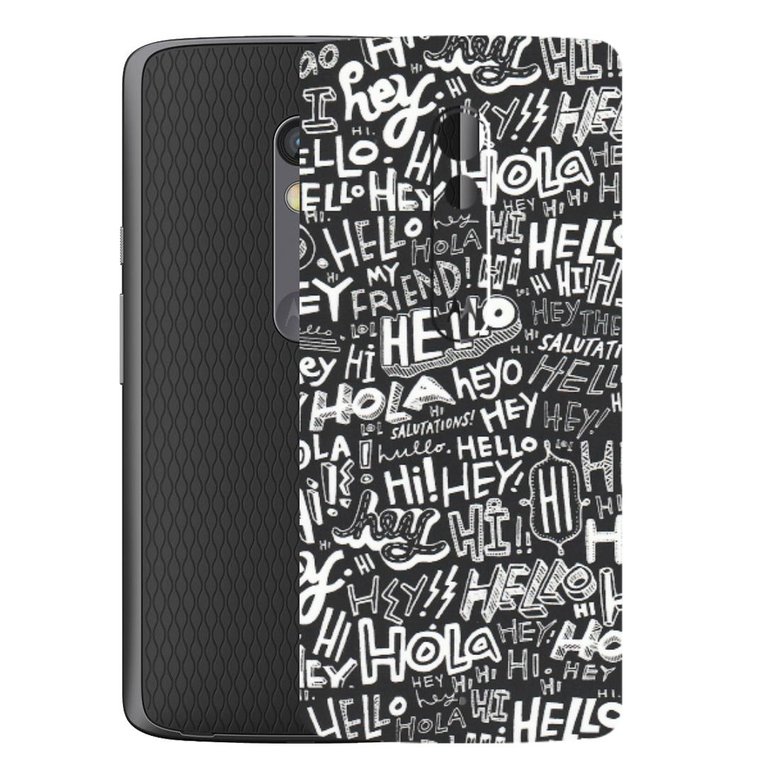 Motorola Phone Skins (All Models) - Hi Hello Doodles - Matte Finish (M-25) Motorola Moto X Play