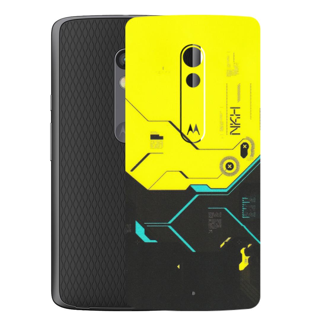 Motorola Phone Skins (All Models) - Black Yellow Technica - Matte Finish (M-53) Motorola Moto X Play